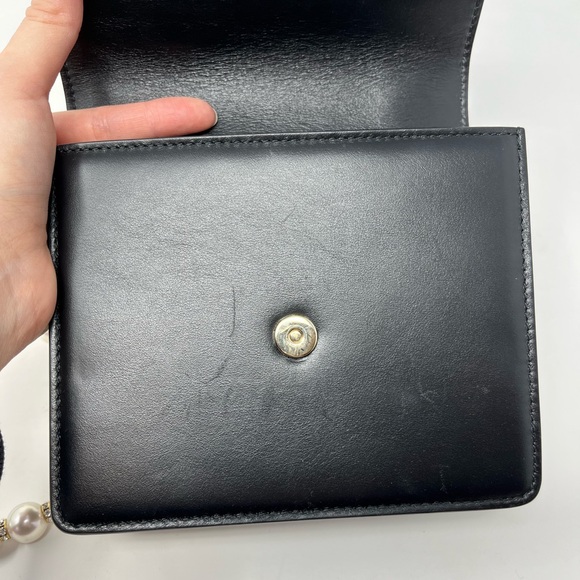 Jimmy Choo Varenne Quad XS Avenue Box Leather Bag Black Pearl Strap Mini - Picture 9 of 12